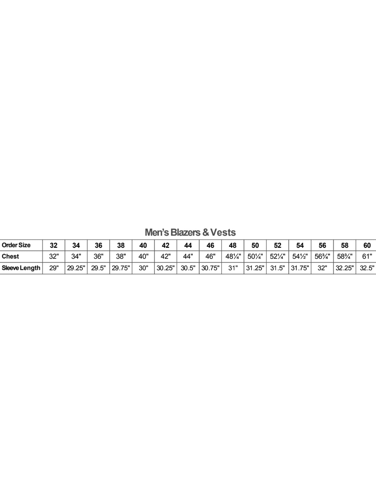 SIZECHART