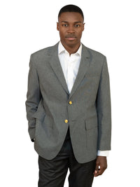 Men's 6-Pocket Single-Breasted Heather Blazer - 1000HEA - Grey Heather
