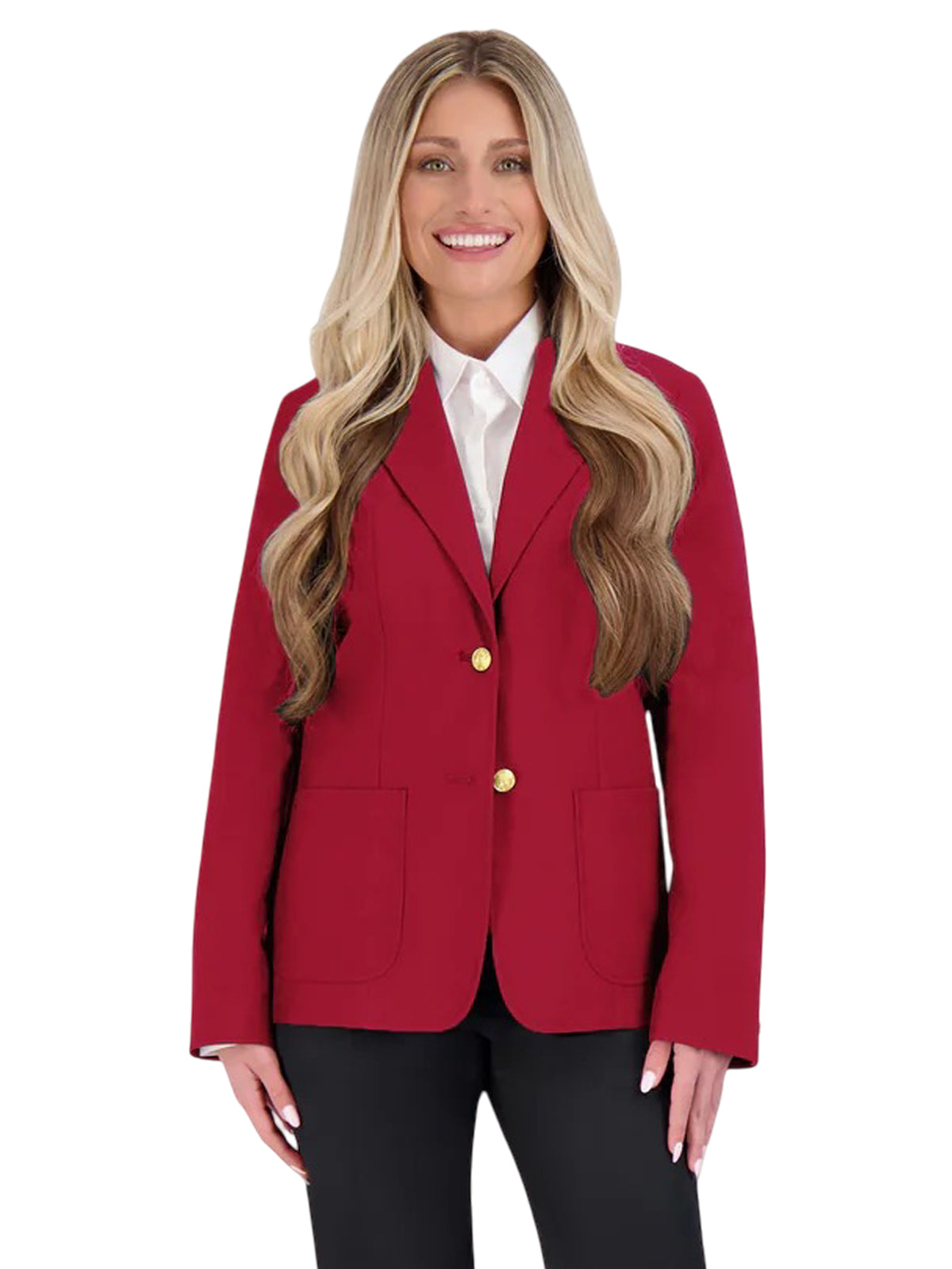 Women's 6-Pocket Single-Breasted Blazer - 2000 - Crimson