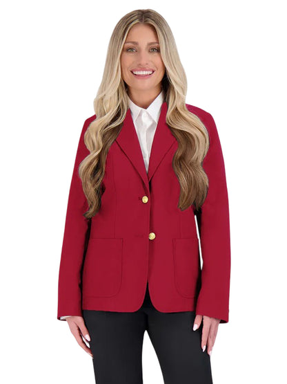 Women's 6-Pocket Single-Breasted Blazer - 2000 - Crimson