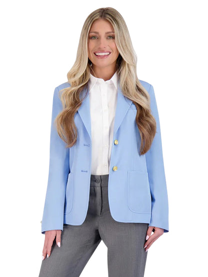 Women's 6-Pocket Single-Breasted Blazer - 2000 - Light Blue