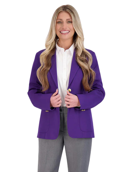 Women's 6-Pocket Single-Breasted Blazer - 2000 - Purple