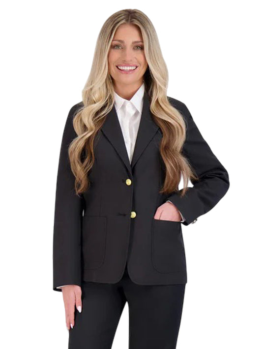Women's 6-Pocket Single-Breasted Blazer - 2000C - Black