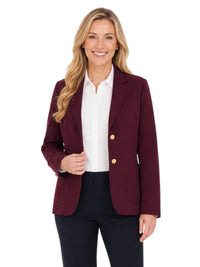 Women's 6-Pocket Single-Breasted Blazer - 2000C - Burgundy