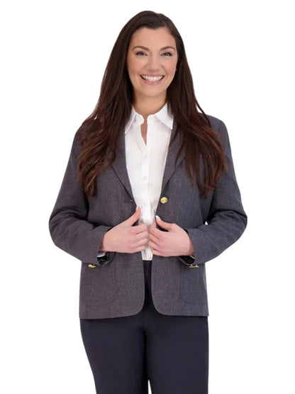 Women's 6-Pocket Single-Breasted Heather Blazer - 2000HEA - Charcoal Heather