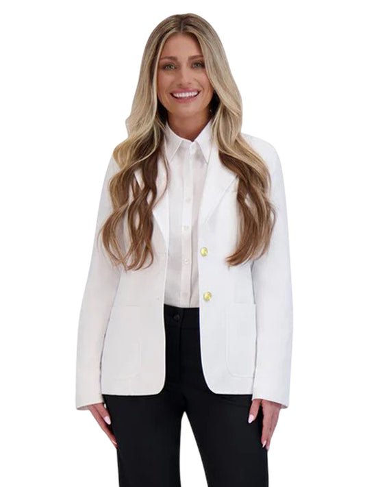Women's 6-Pocket Single-Breasted White Blazer - 2000W - White