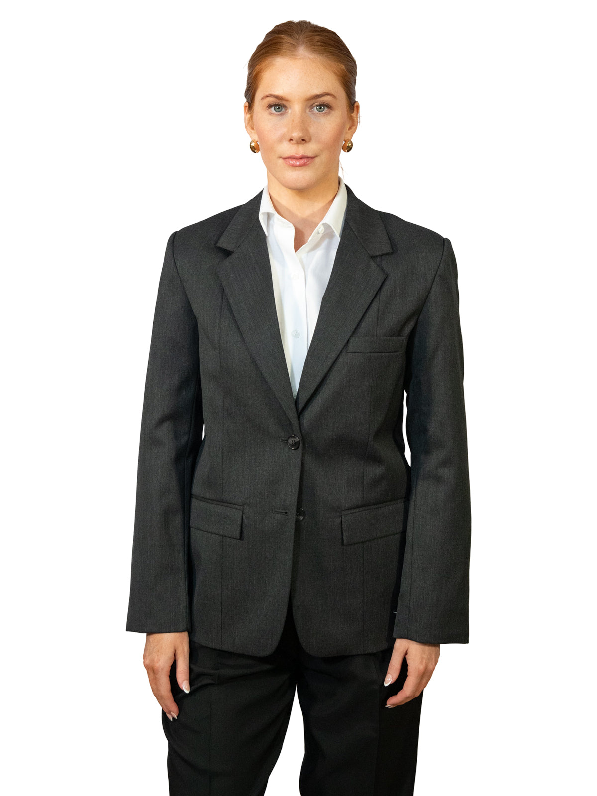 Women's Single Breasted Blazer - 2050HEA - Charcoal