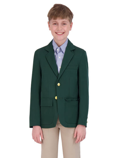 Boy's Two-Button UltraLux 100% Polyester Blazer - 3000C - Hunter Green