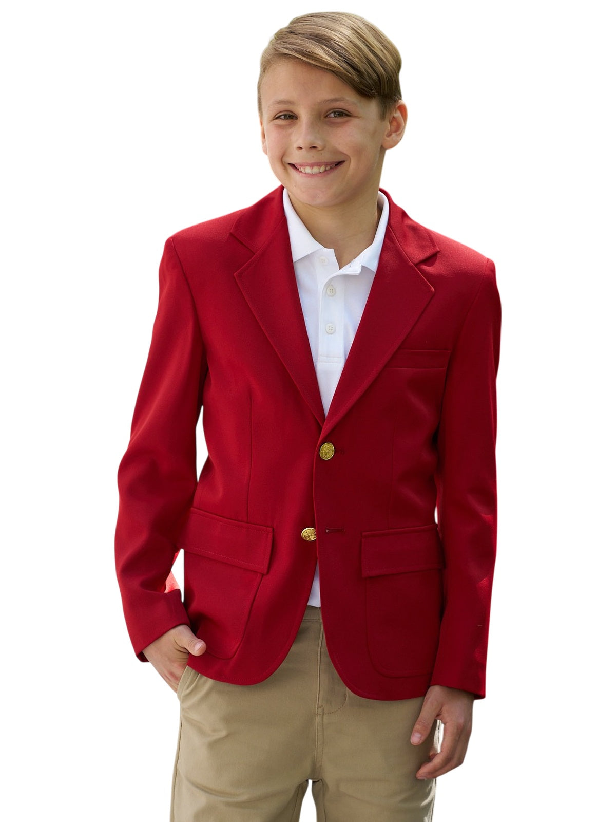 Boy's Two-Button UltraLux 100% Polyester Blazer - 3000C - Red