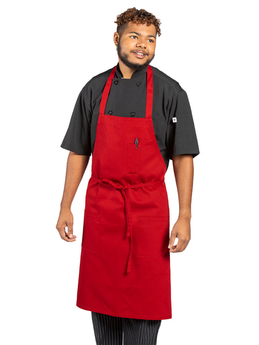 Unisex Pencil Pocket Apron - 3004 - Red