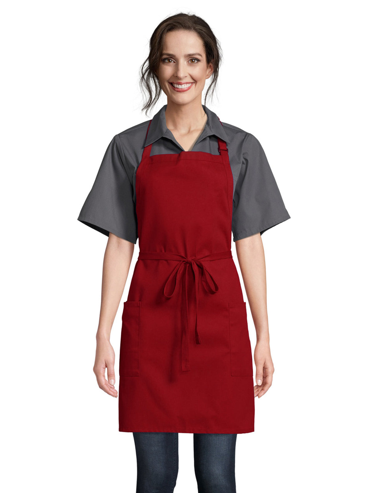 Unisex Adjustable Neck Apron - 3016 - Red