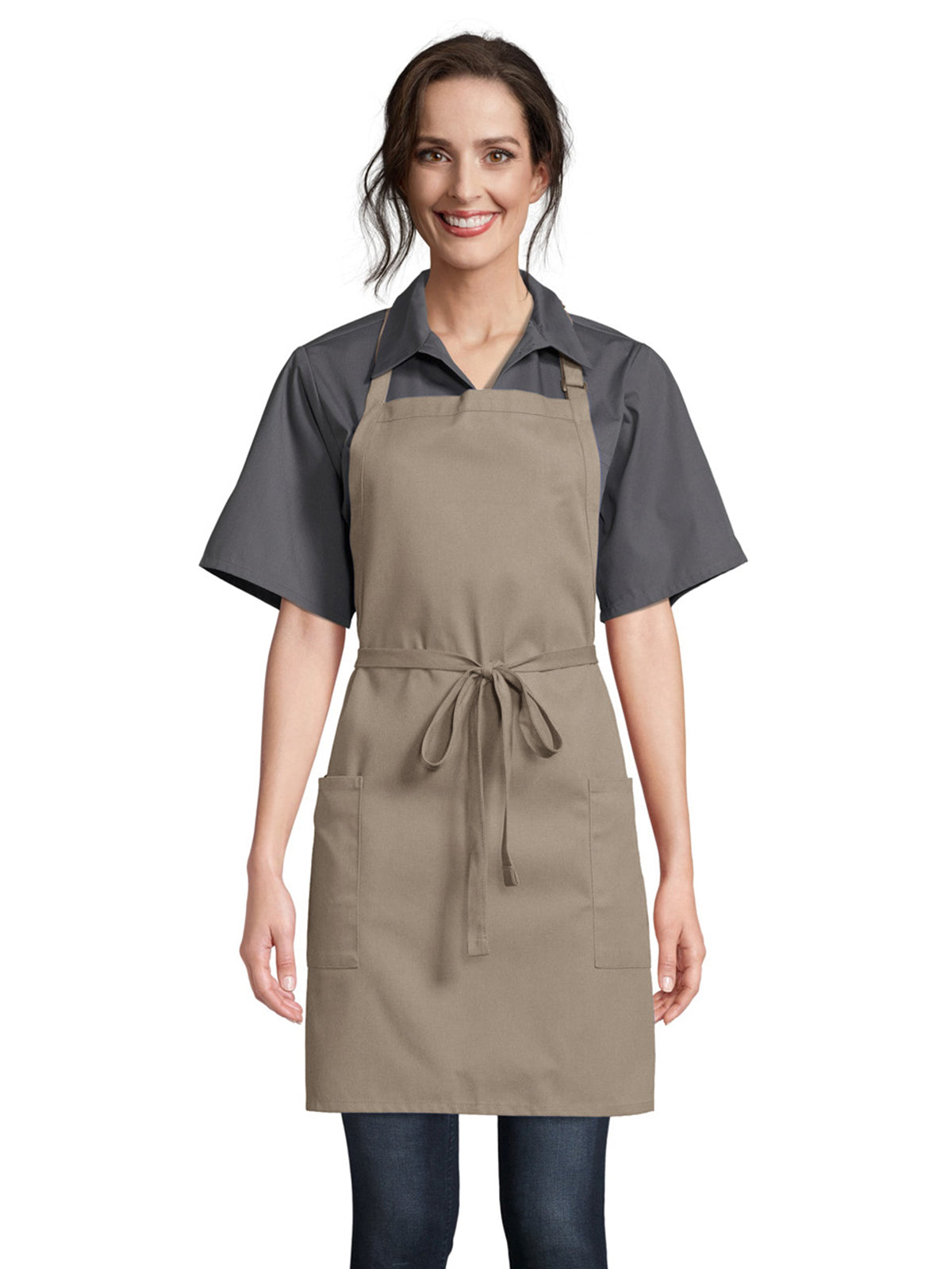 Unisex Adjustable Neck Apron - 3016 - Khaki