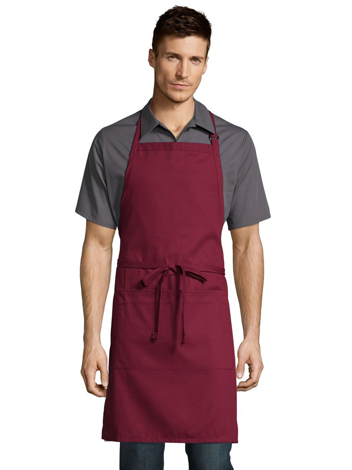 Unisex Sliding Adjustable Neck Apron - 3018 - Burgundy