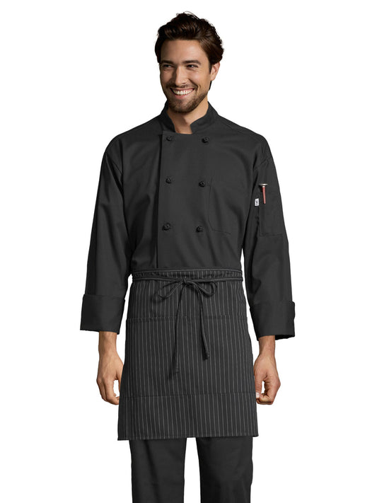 Unisex Two-Section Patch Pocket Apron - 3056 - Pin Stripe