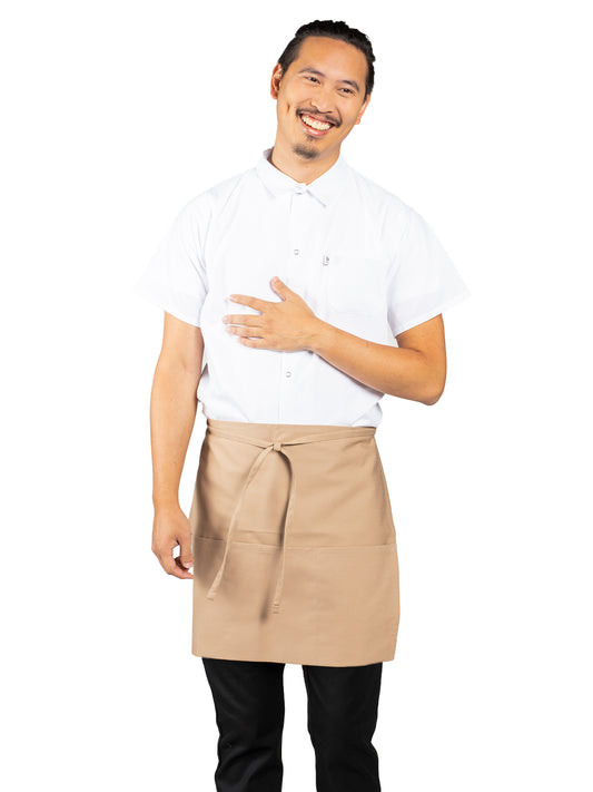 Unisex Three-Section Pocket Apron - 3060 - Khaki