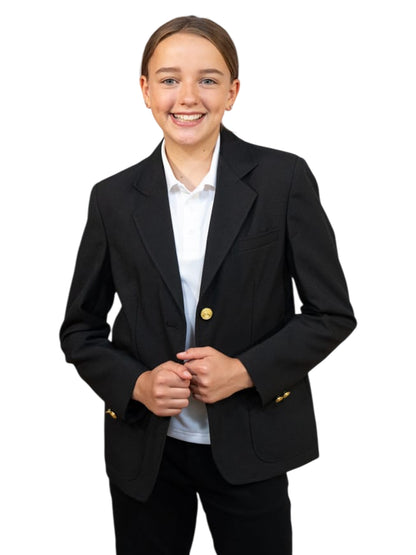 Girl's Two-Button UltraLux 100% Polyester Blazer - 4000C - Black