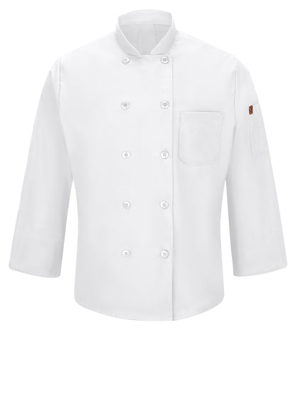 Men's Ten-Button 25" Chef Coat with OilBlok + MIMIX™ - 042X - White