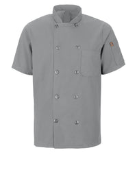 Men's Short Sleeve 29.5" Chef Coat with OilBlok + MIMIX™ - 046X - Grey
