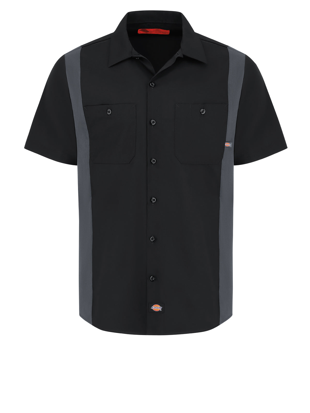 Men's Industrial Color Block Short-Sleeve Shirt - 24 - Black/Dark Charcoal