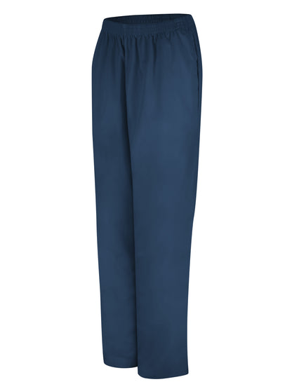 Women's Easy Wear Poplin Slacks - 2P11 - Navy