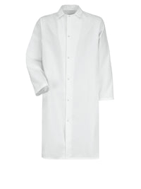 Unisex Gripper-Front Pocketless 44.75" Butcher Frock - 4006 - White