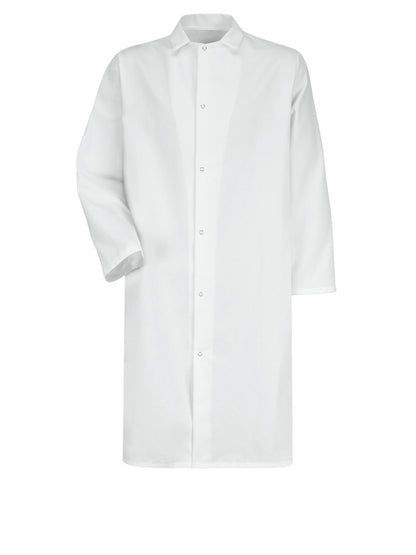 Unisex Gripper-Front Pocketless 44.75" Butcher Frock - 4006 - White