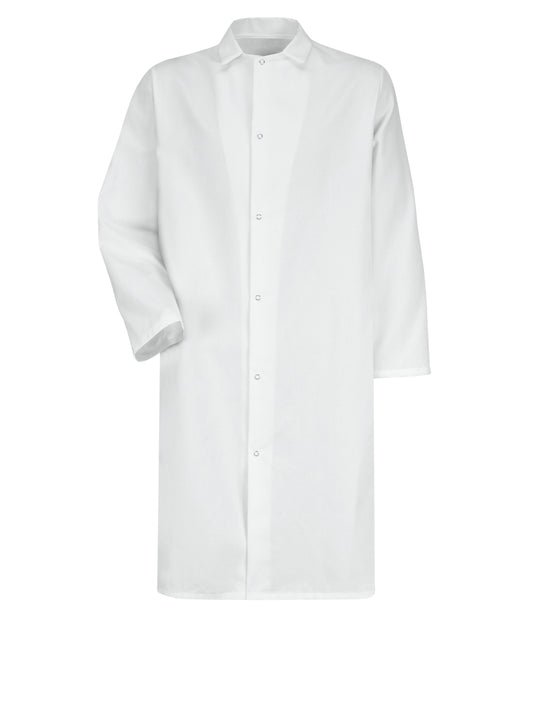 Unisex Gripper-Front Pocketless 44.75" Butcher Frock - 4006 - White