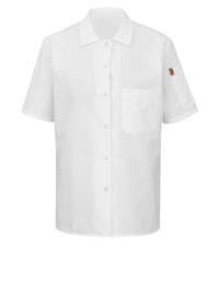 Women's Short Sleeve Cook Shirt with OilBlok + MIMIX™ - 501X - White
