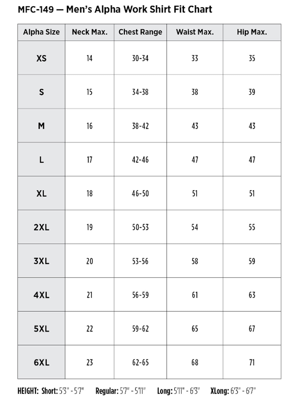 SIZECHART