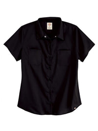 Women's Short-Sleeve Button-Down Industrial Shirt - 5350 - Black