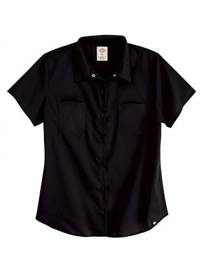 Women's Short-Sleeve Button-Down Industrial Shirt - 5350 - Black
