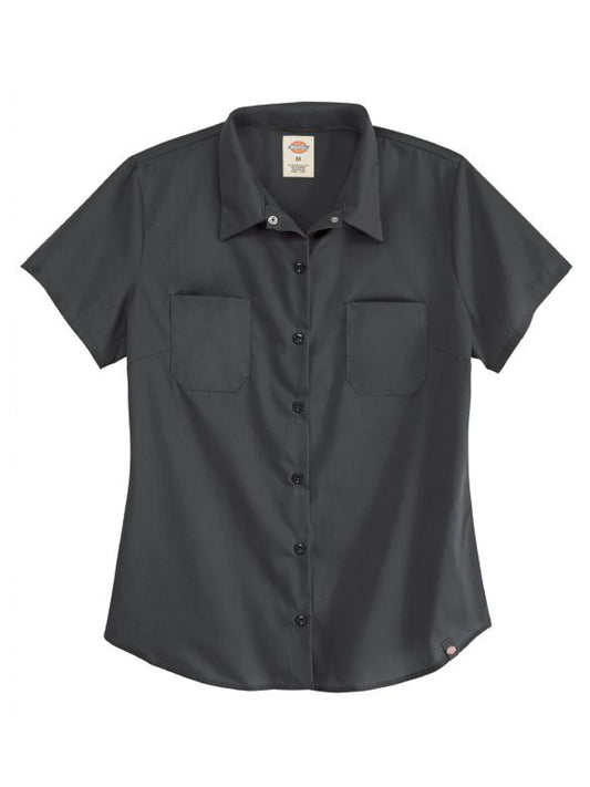 Women's Short-Sleeve Button-Down Industrial Shirt - 5350 - Dark Charcoal