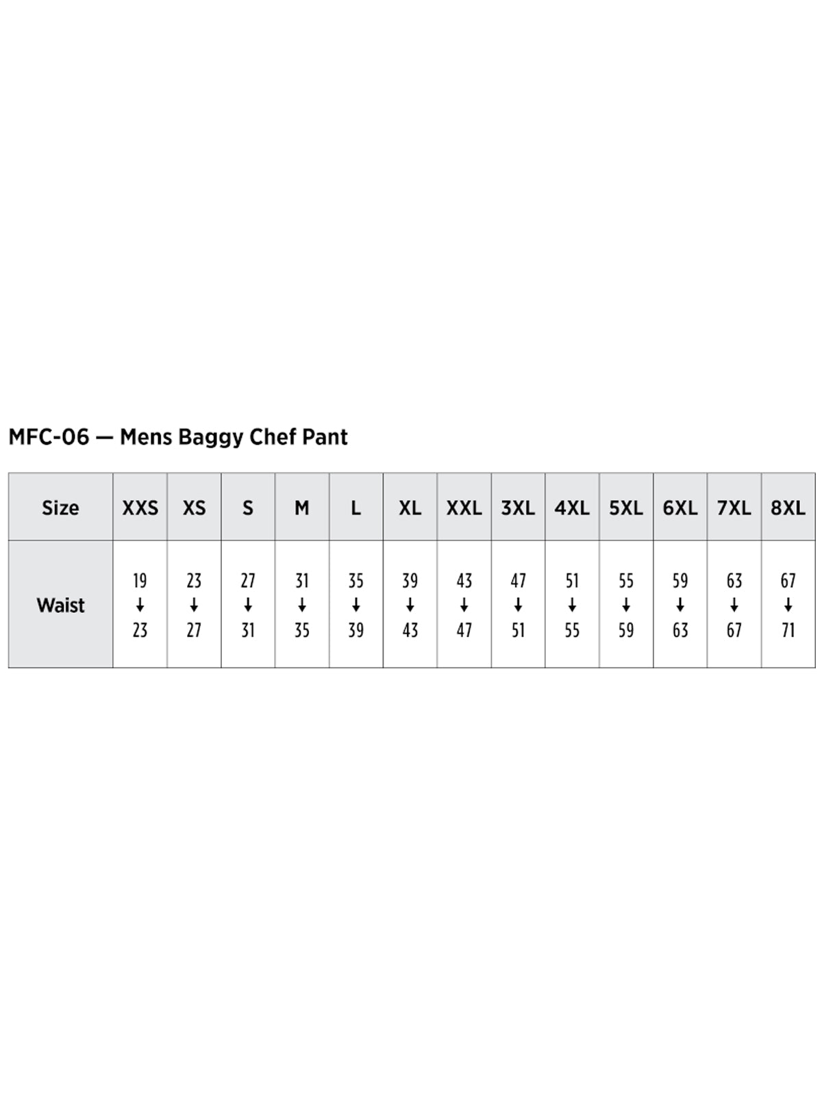 SIZECHART