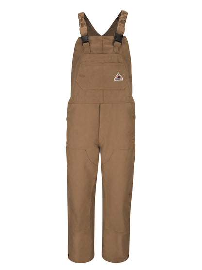 Men's Heavyweight Flame-Resistant Knee Zip Bib Overall - BLF6 - Brown Duck