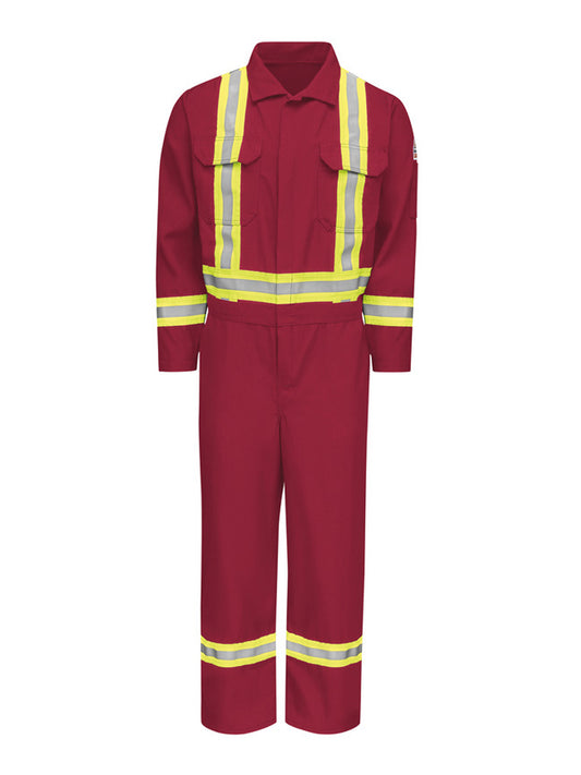 Men's Midweight Nomex Flame-Resistant Reflective Premium Coverall - CNBC - Red