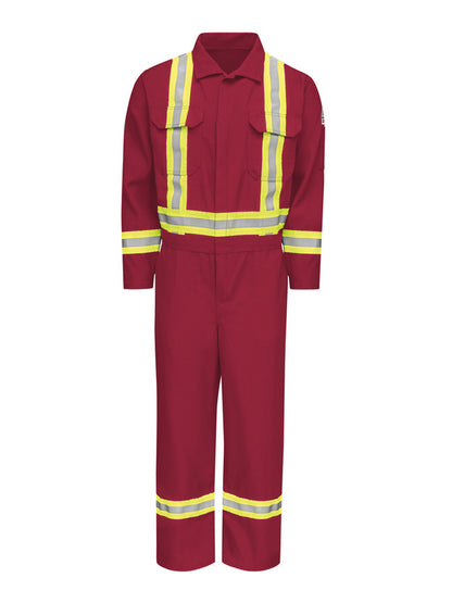 Men's Midweight Nomex Flame-Resistant Reflective Premium Coverall - CNBC - Red