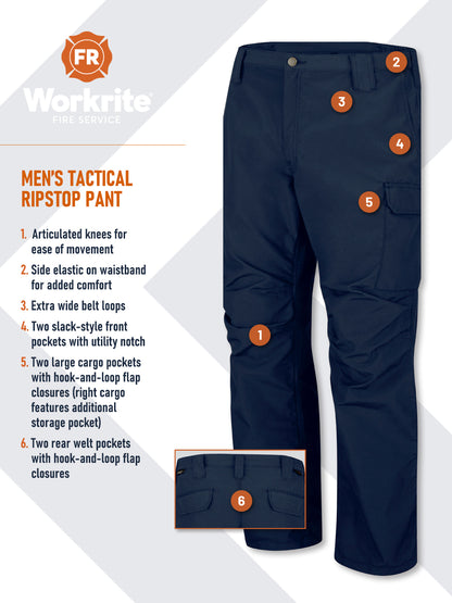 Men's Flame-Resistant Ripstop Tactical Pant - FP40 - Navy