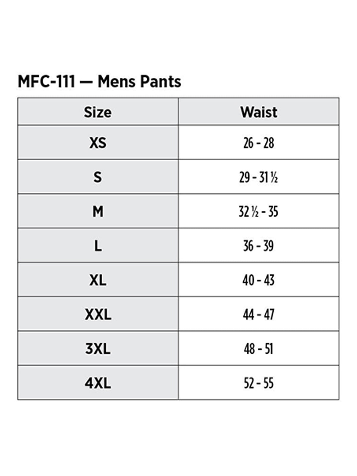 SIZECHART
