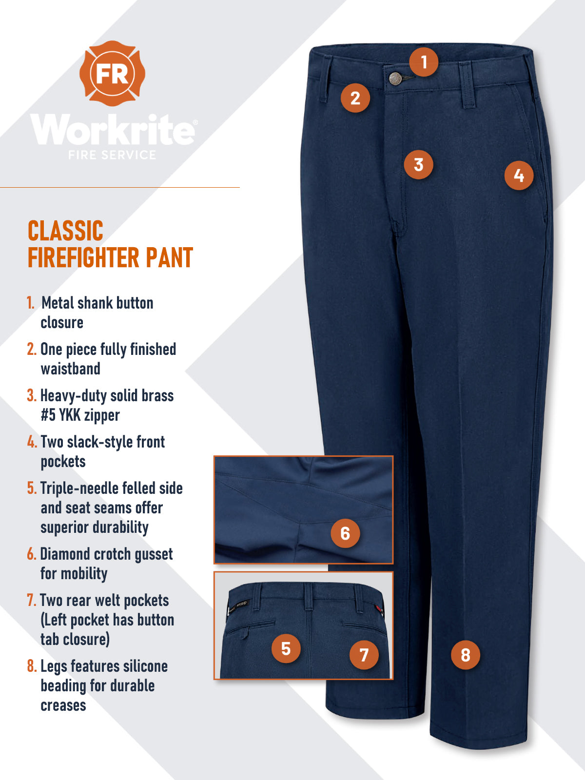 Men's Classic Firefighter Pant - FP50 - Midnight Navy