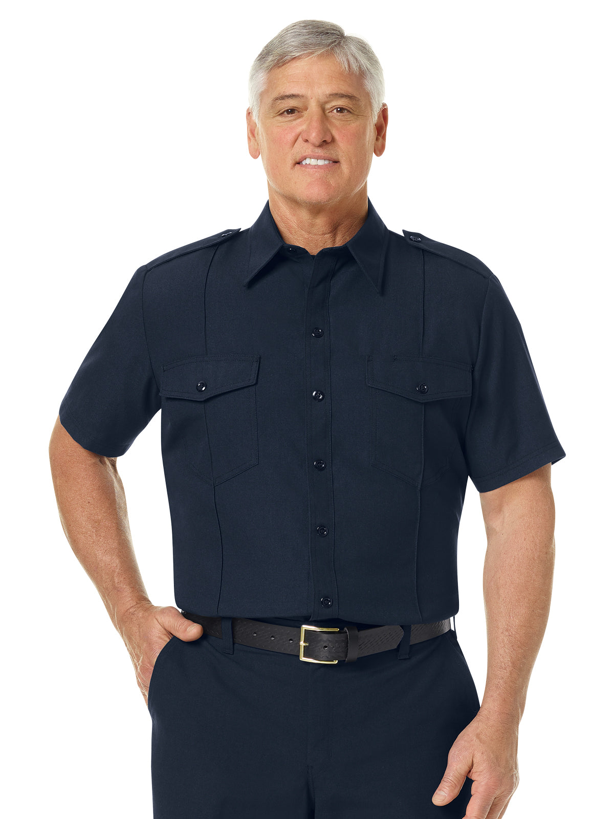 Men's Classic Short Sleeve Fire Chief Shirt - FSC6 - Midnight Navy