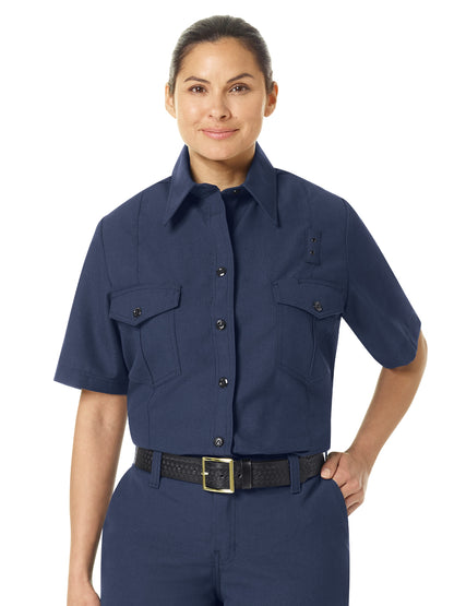 Women's Classic Short Sleeve Firefighter Shirt - FSF3 - Navy