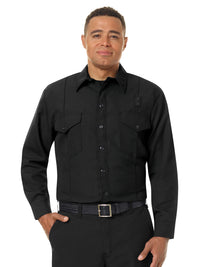 Men's Classic Long Sleeve Western Firefighter Shirt - FSF4 - Black