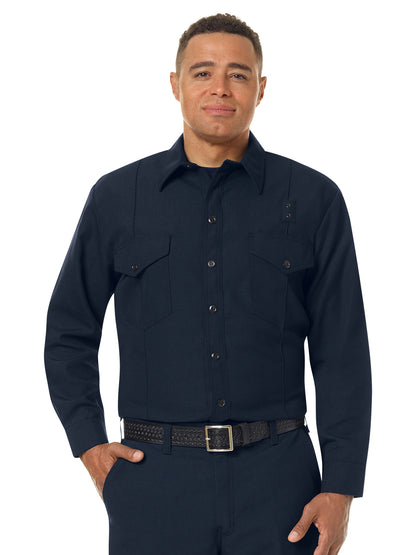 Men's Classic Long Sleeve Western Firefighter Shirt - FSF4 - Midnight Navy