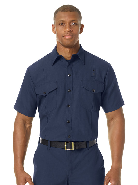 Men's Classic Short Sleeve Western Firefighter Shirt - FSF6 - Navy