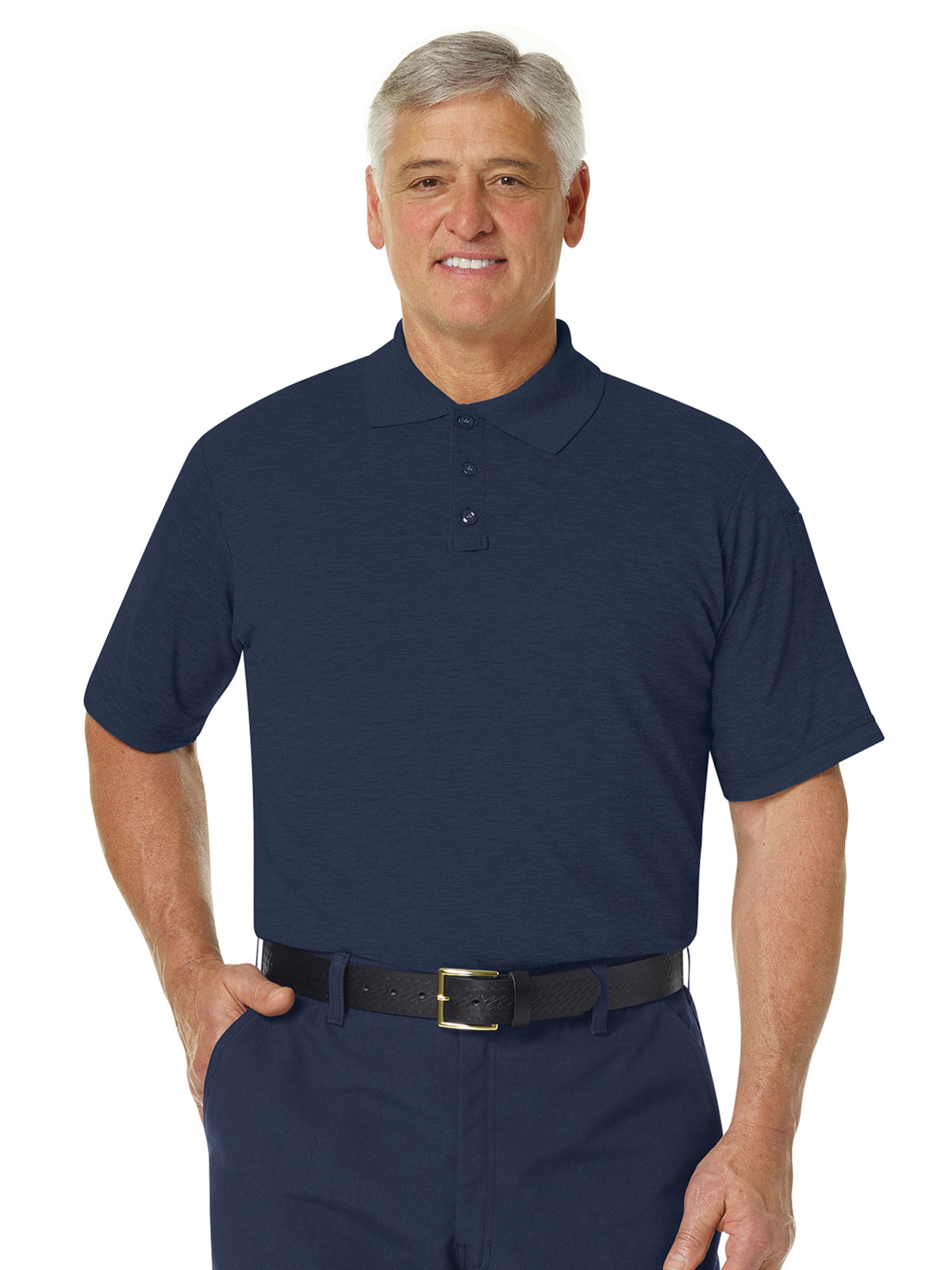 Men's Short Sleeve Station Wear Polo Shirt - FT10 - Navy