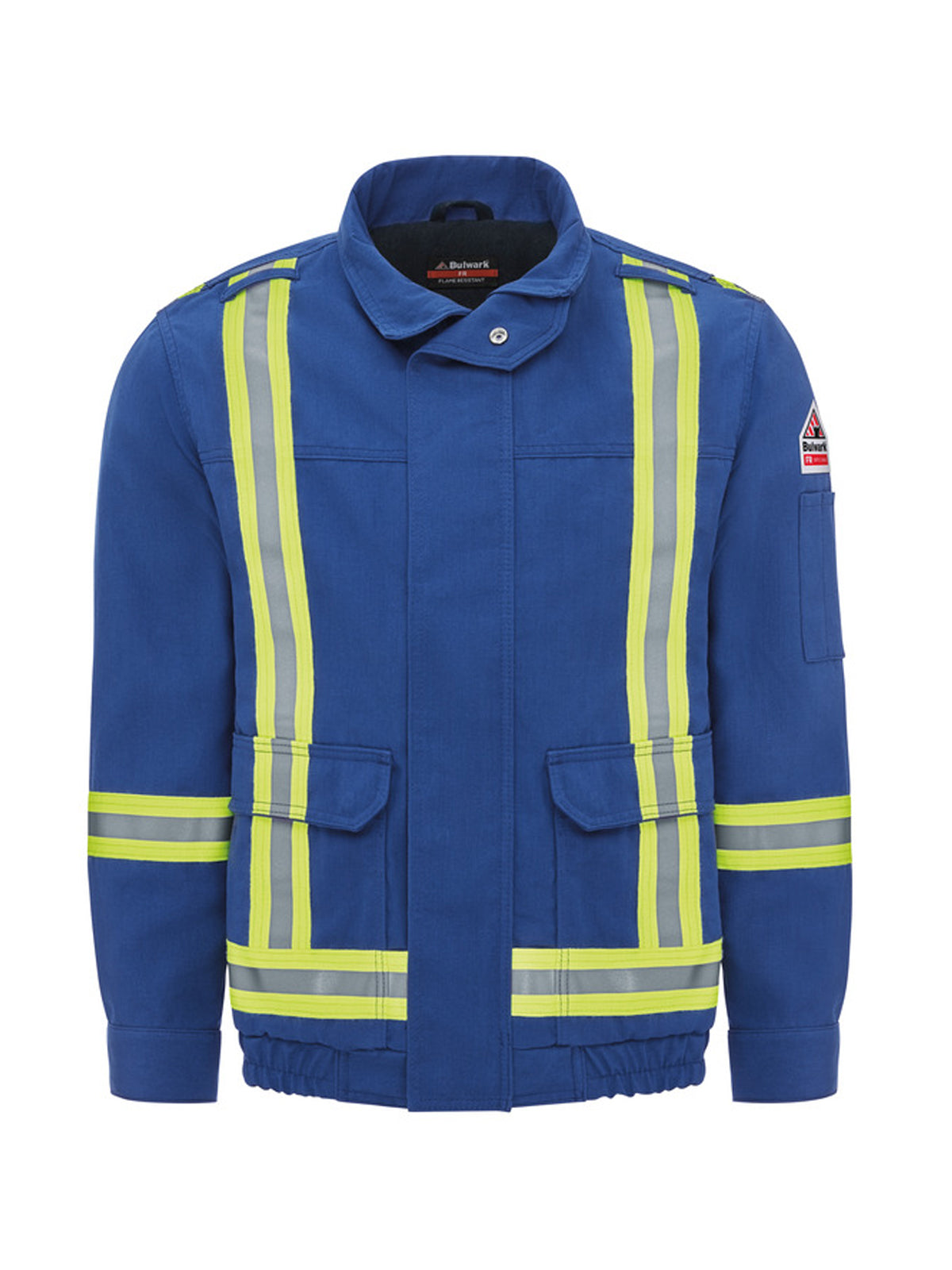 Men's Lightweight Nomex Flame-Resistant Lined Bomber Jacket with Reflective Trim - JNJC - Royal Blue