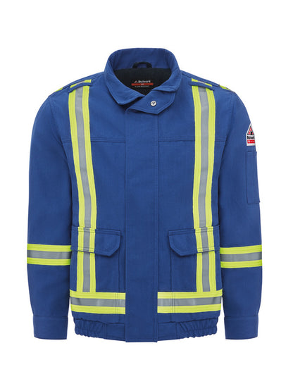 Men's Lightweight Nomex Flame-Resistant Lined Bomber Jacket with Reflective Trim - JNJC - Royal Blue
