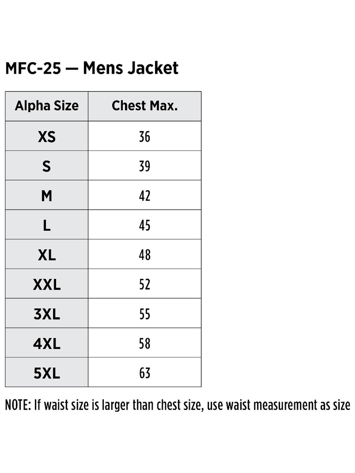 SIZECHART