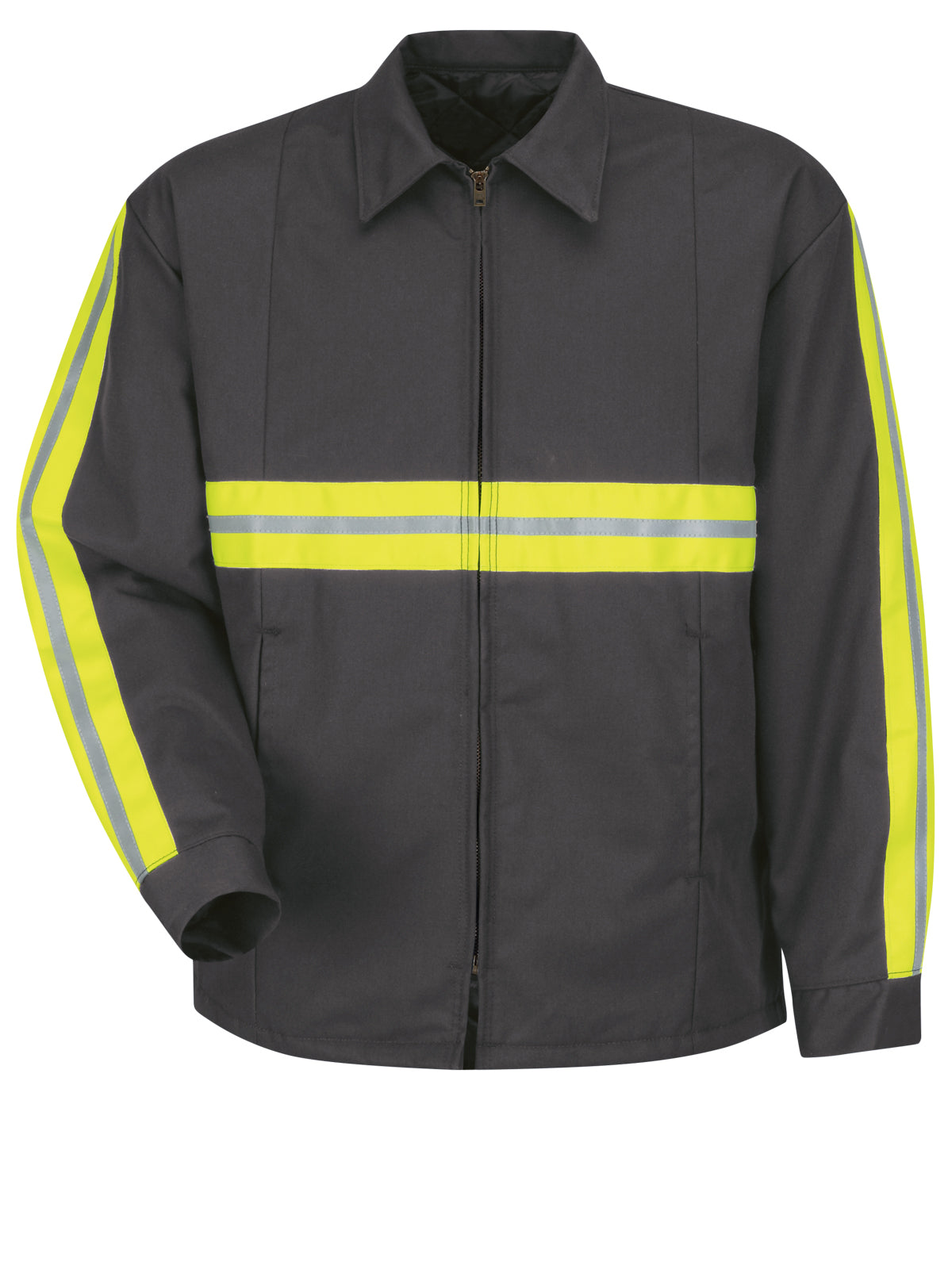 Men's Perma-Lined Panel Jacket - JT50 - Enhanced Visibility Charcoal