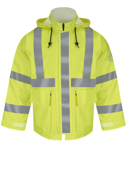 Men's Flame-Resistant Hi-Visibility Rain Jacket - JXN4 - Yellow